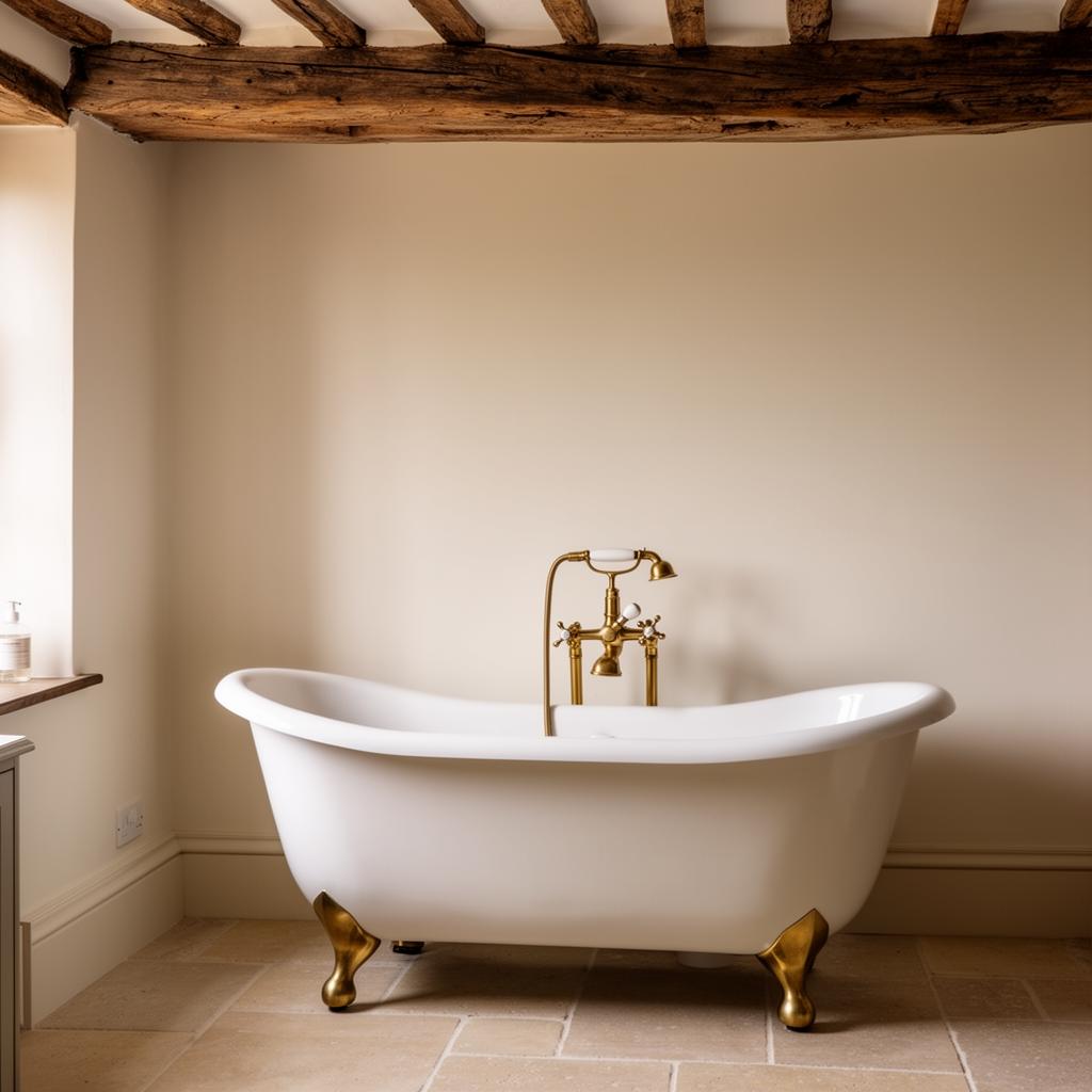 Bathroom with freestanding tub