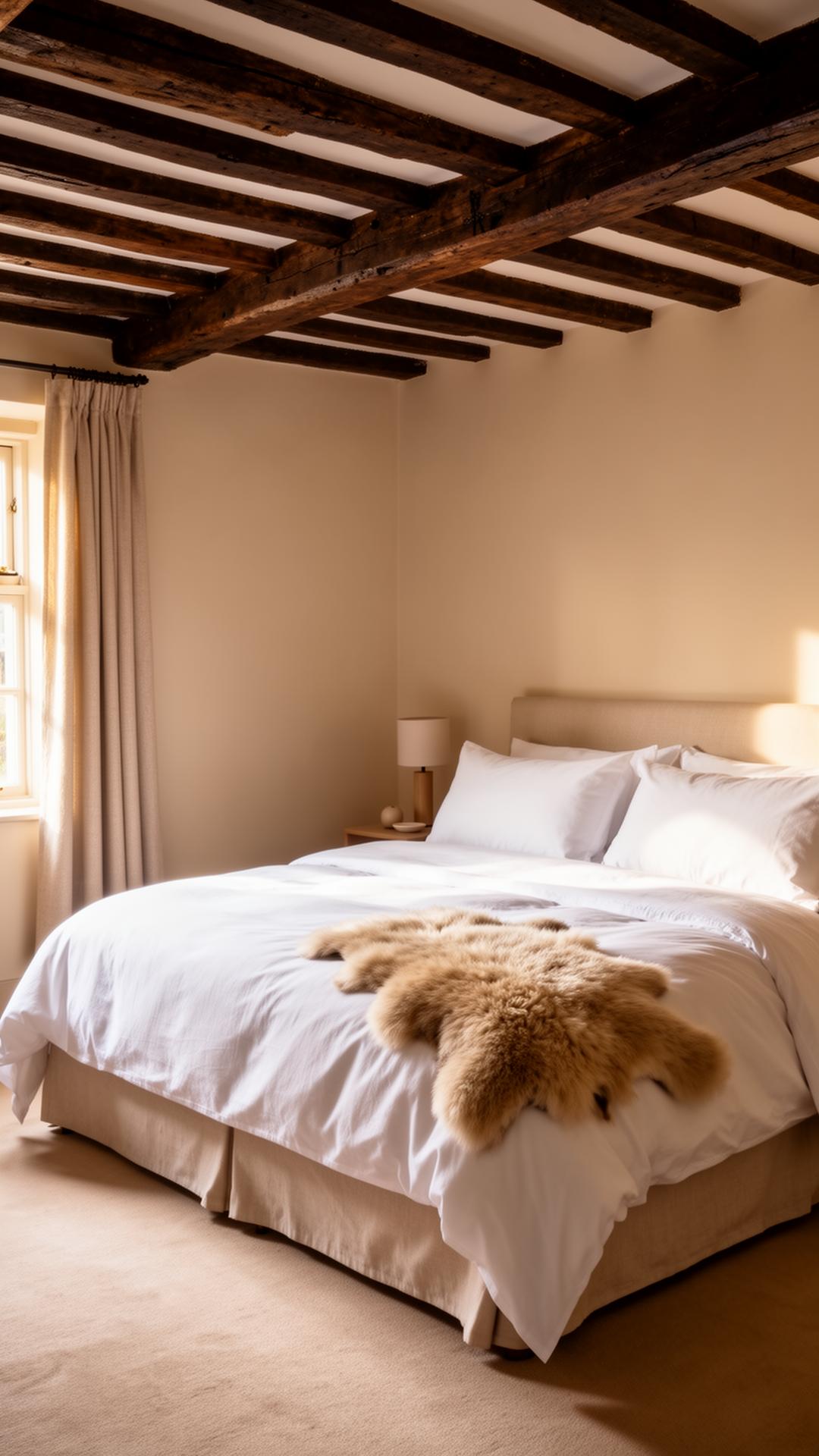 Master bedroom with oak beams