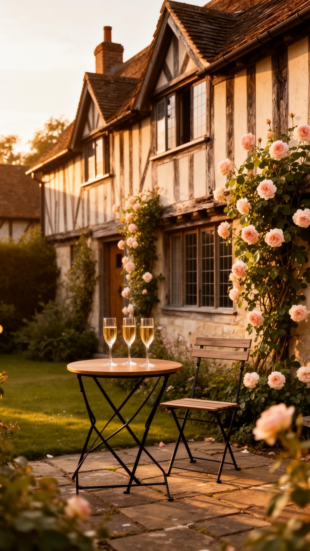 Private terrace with roses